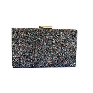 Kate Landry Multicolor Jewel Encrusted Evening Clutch Minaudiere